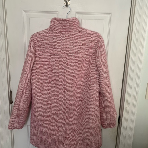 J. Crew Pink Herringbone Trench Coat - Picture 2 of 5